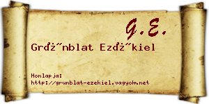 Grünblat Ezékiel névjegykártya